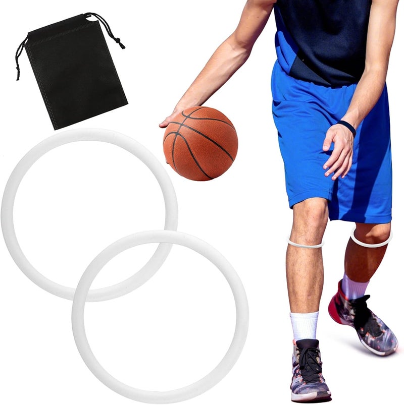 Ranjaner 2Pcs Silicone Patellar Tendon Support Strap for Knee Pain Relief, Patella Stabilizer Knee Strap Brace Support for Hiking, Soccer, Basketball(Color:White) - Image 2